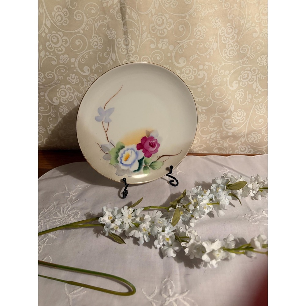 Vintage Meito China Hand Painted Floral Plate - Picture 3 of 5